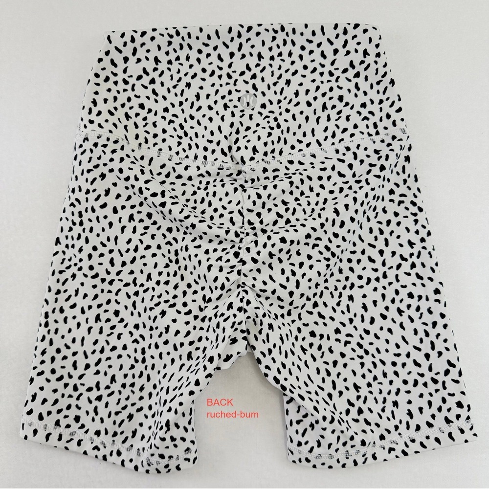 Astoria Activewear White Black Speckled Print Ruched Bum Biker Shorts Small